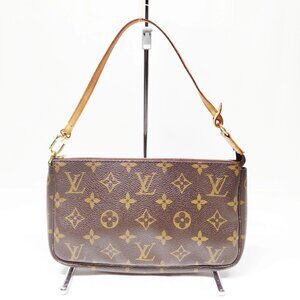 Authentic Louis Vuitton Pochette Accessoires Monogram Hand Bag mn612-122825